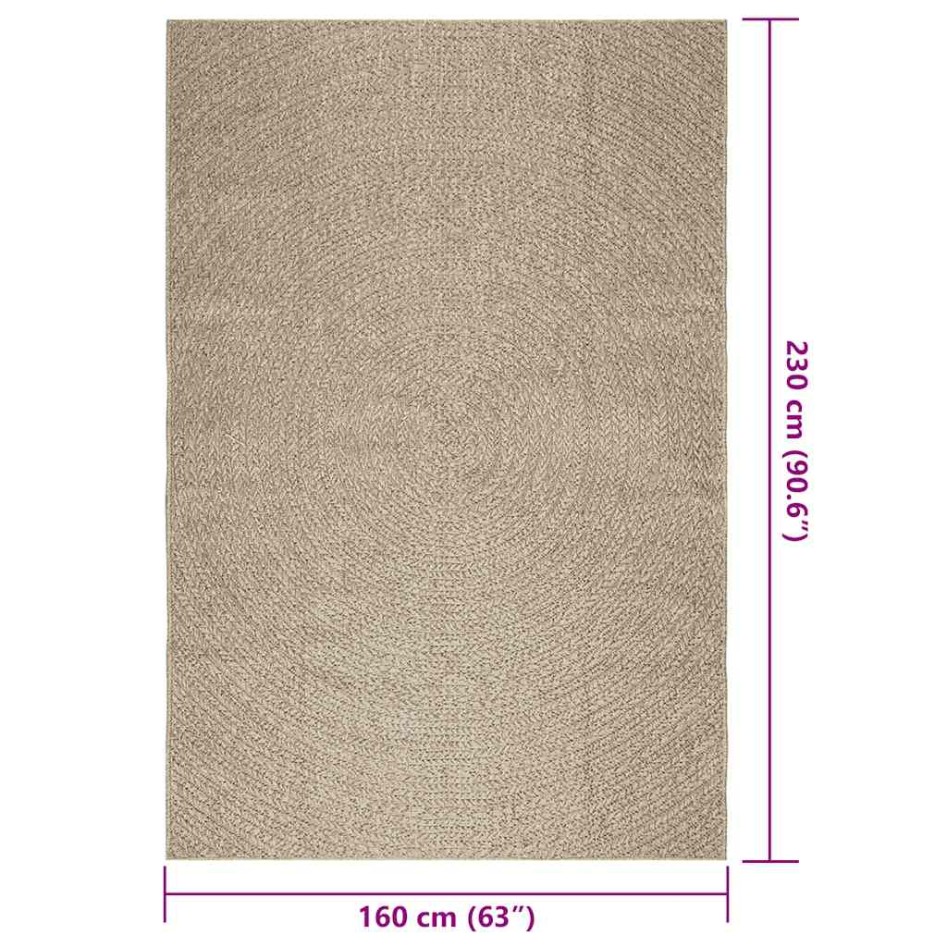 Alfombra ZIZUR aspecto yute interior/exterior beige 160x230