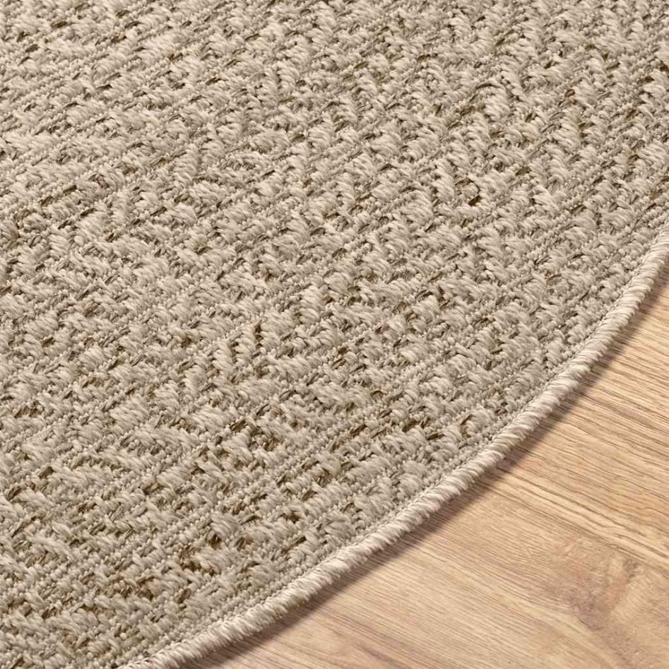 Alfombra ZIZUR apariencia yute interior exterior beige Ø 160