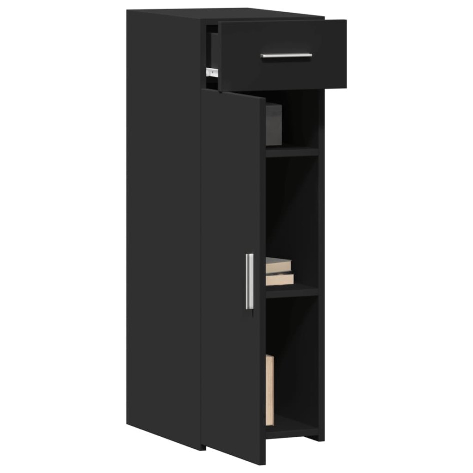 Aparador de madera de ingeniería negro 40x42,5x93