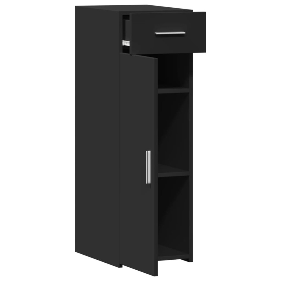 Aparador de madera de ingeniería negro 40x42,5x93