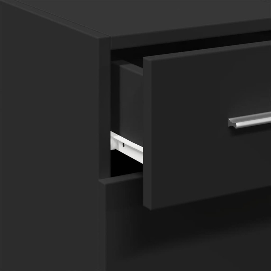 Aparador de madera de ingeniería negro 40x42,5x93