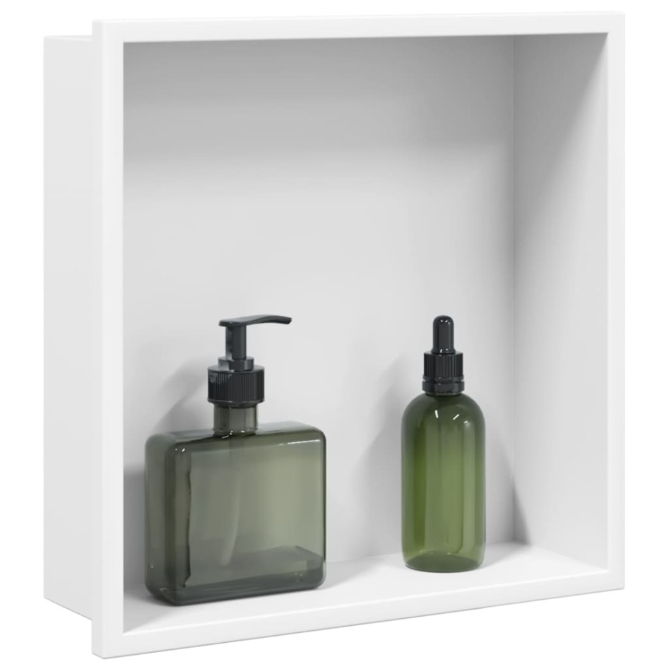 Hornacina ducha acero inoxidable blanco mate 32x32x9