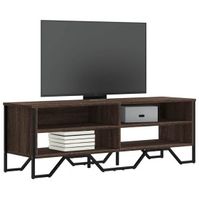 Mueble de TV madera de ingeniería marrón roble 122x34x41