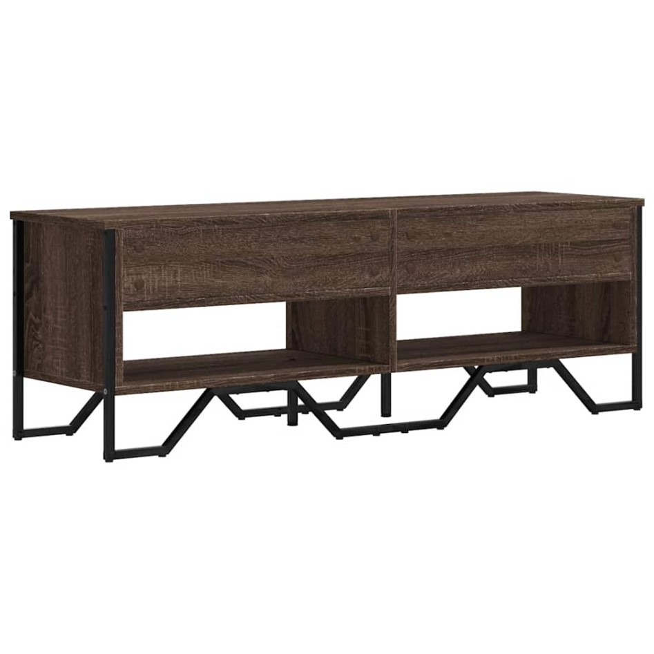 Mueble de TV madera de ingeniería marrón roble 122x34x41