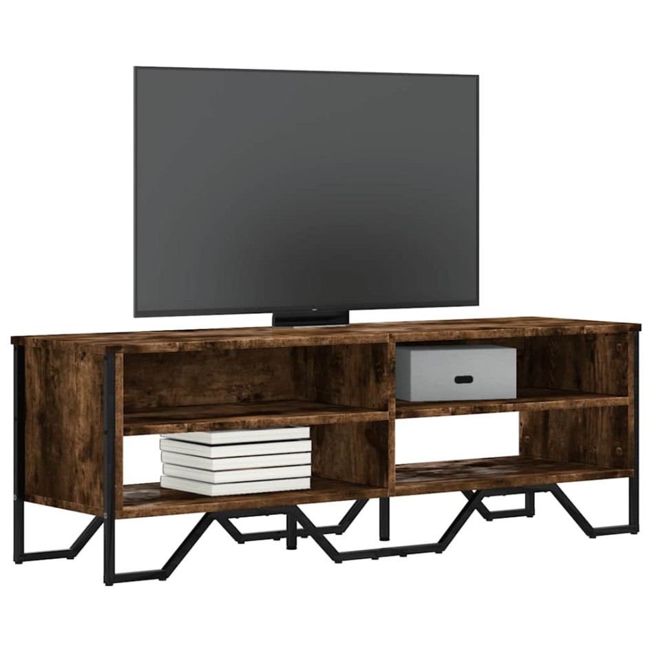 Mueble de TV madera de ingeniería roble ahumado 122x34x41