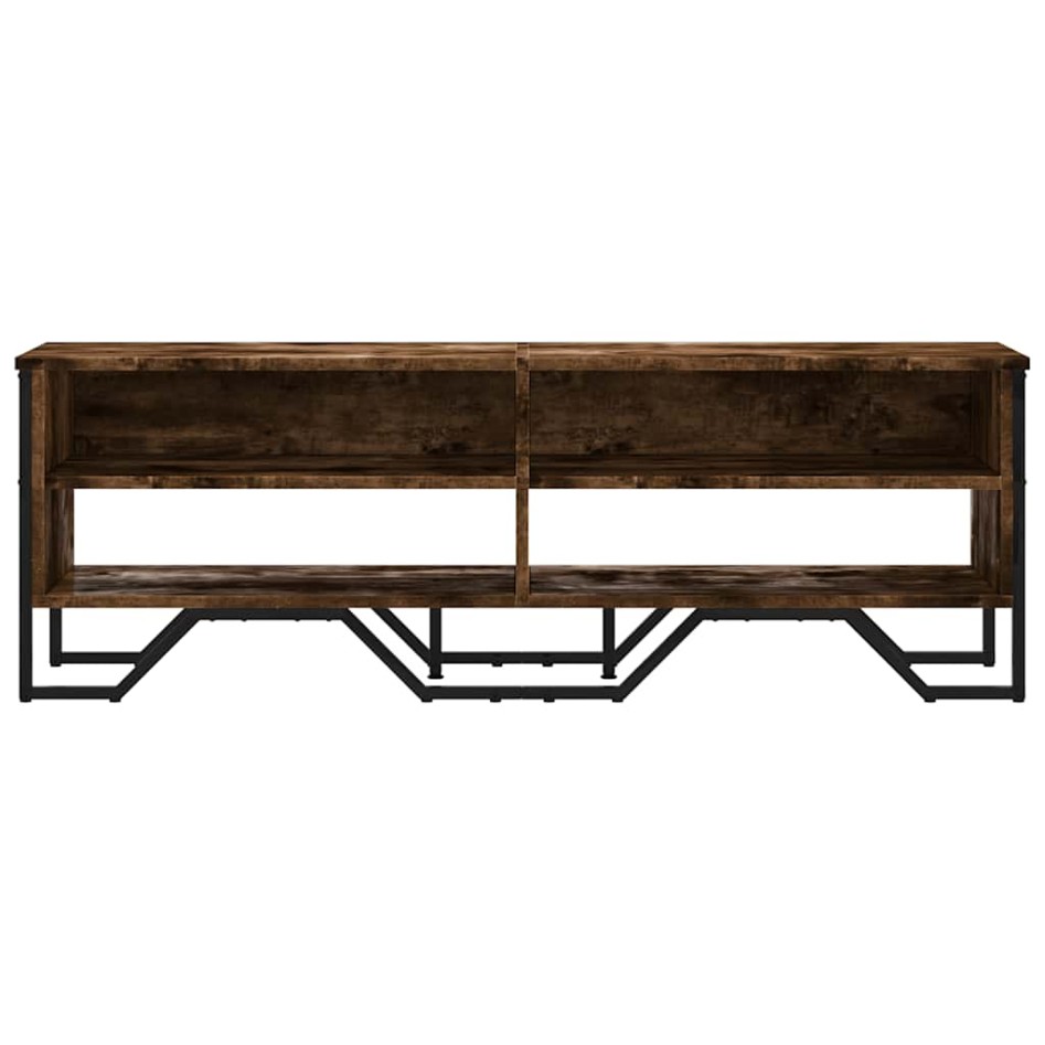 Mueble de TV madera de ingeniería roble ahumado 122x34x41