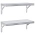 Estantes de pared 2 uds acero inoxidable plateado 50x23,5