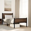 Estructura de cama sin colchón metal marrón roble 75x190 cm