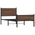 Estructura de cama sin colchón metal marrón roble 75x190
