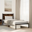 Estructura de cama sin colchón metal roble ahumado 80x200 cm