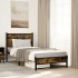 Estructura de cama sin colchón metal roble ahumado 100x200