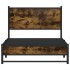 Estructura de cama sin colchón metal roble ahumado 100x200