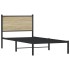 Estructura de cama sin colchón metal roble Sonoma 90x200