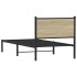 Estructura de cama sin colchón metal roble Sonoma 90x200