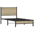 Estructura de cama sin colchón metal roble Sonoma 80x200
