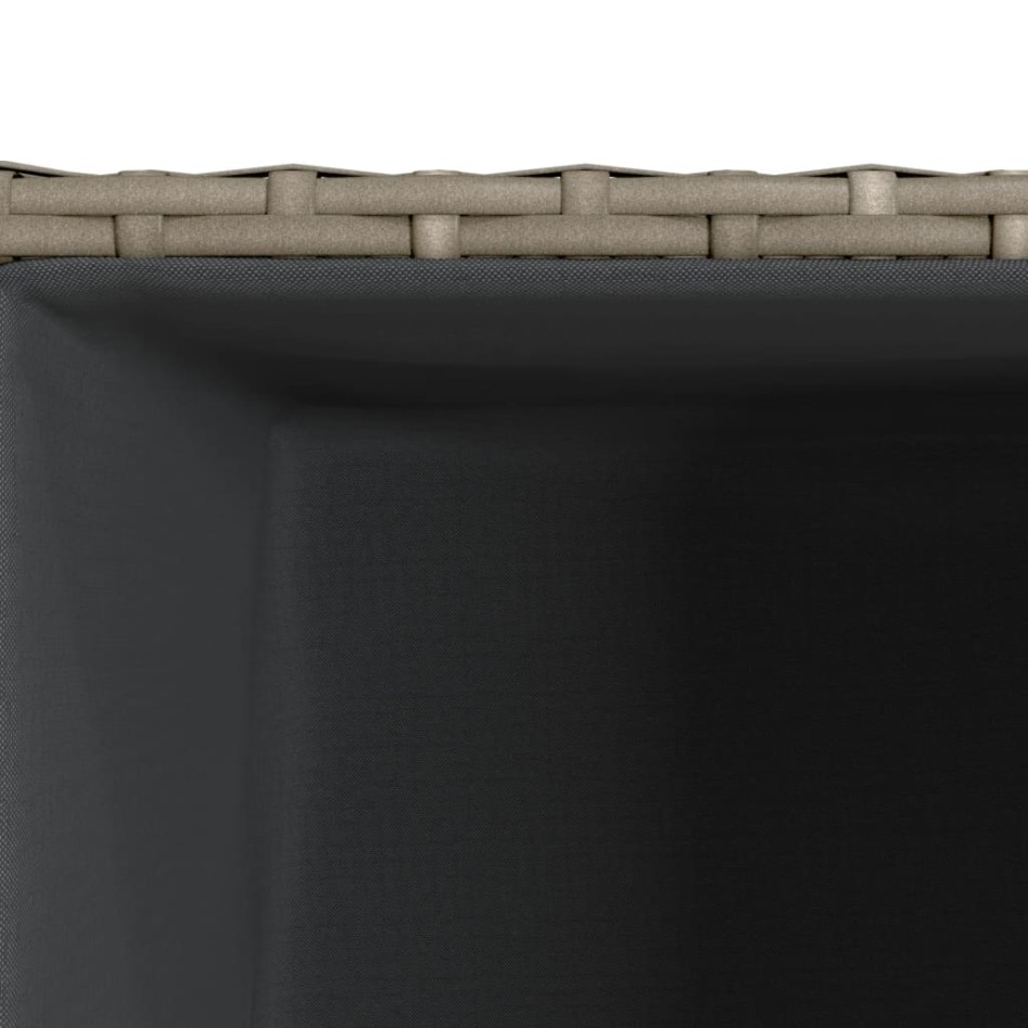 Jardinera de ratán sintético gris 40x40x80