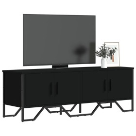 Mueble de TV madera de ingeniería negro 122x34x41