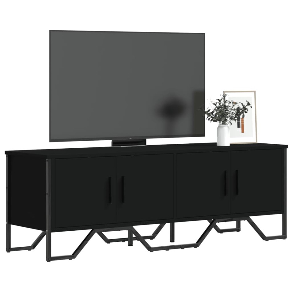 Mueble de TV madera de ingeniería negro 122x34x41