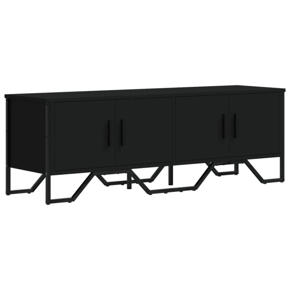 Mueble de TV madera de ingeniería negro 122x34x41
