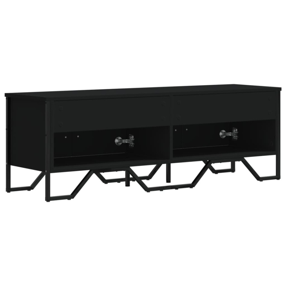 Mueble de TV madera de ingeniería negro 122x34x41