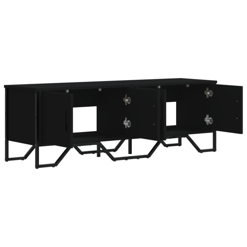 Mueble de TV madera de ingeniería negro 122x34x41