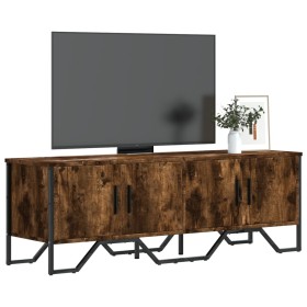 Mueble de TV madera de ingeniería roble ahumado 122x34x41
