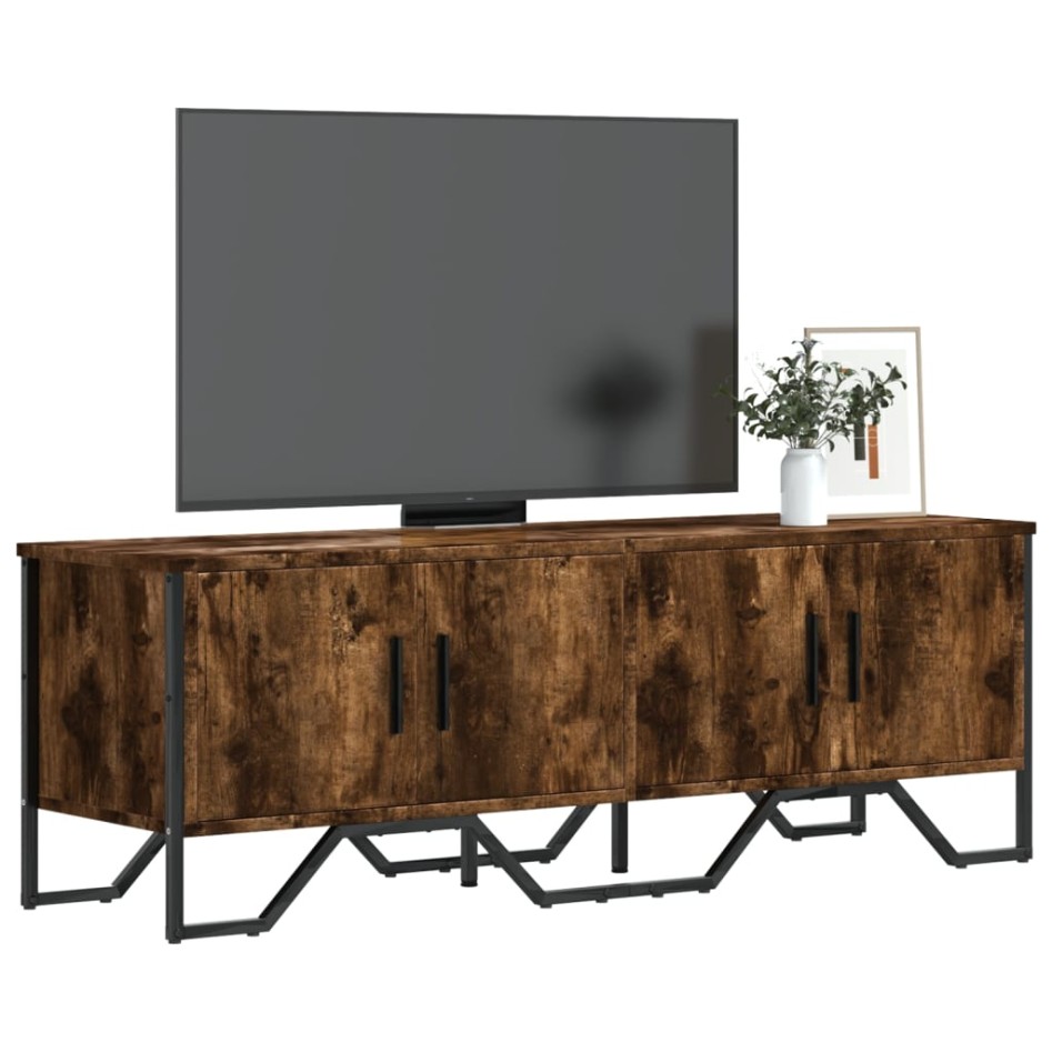 Mueble de TV madera de ingeniería roble ahumado 122x34x41