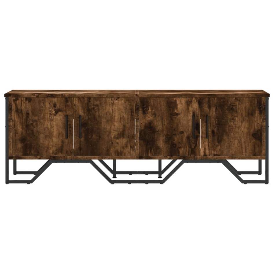 Mueble de TV madera de ingeniería roble ahumado 122x34x41