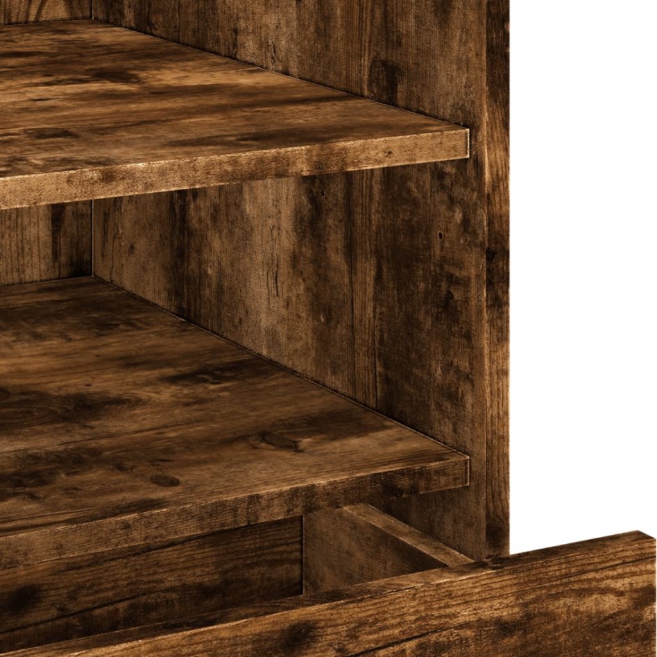 Mesita de noche madera de ingeniería roble ahumado 45x50x50