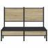 Estructura de cama sin colchón metal roble Sonoma 120x190