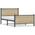 Estructura de cama sin colchón metal roble ahumado 100x190