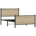 Estructura de cama sin colchón metal roble ahumado 100x190