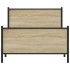 Estructura de cama sin colchón metal roble ahumado 100x190