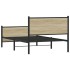 Estructura de cama sin colchón metal roble ahumado 100x190