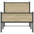 Estructura de cama sin colchón metal roble Sonoma 100x200