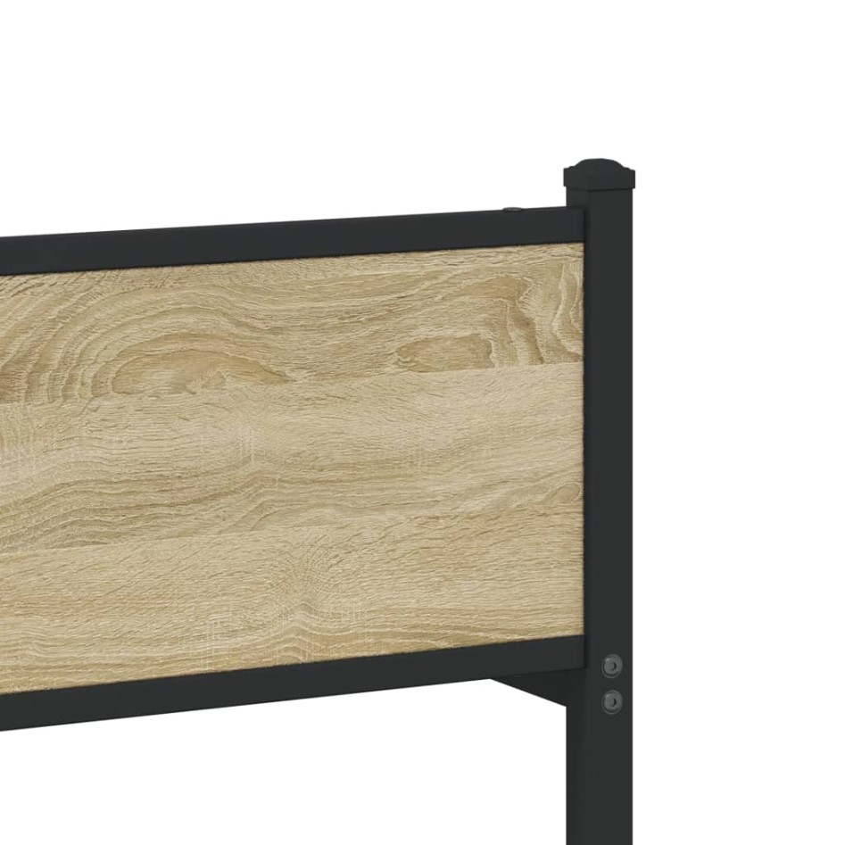 Estructura de cama sin colchón metal roble Sonoma 100x200