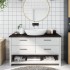 Encimera de baño madera tratada marrón oscuro 100x40x(2-4)