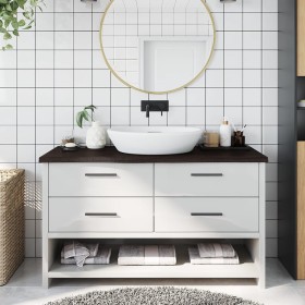 Encimera de baño madera tratada marrón oscuro 100x40x(2-4)