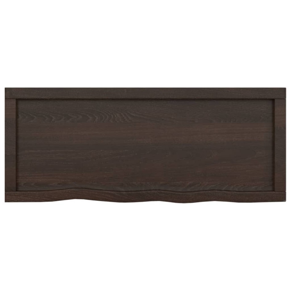 Encimera de baño madera tratada marrón oscuro 100x40x(2-4)