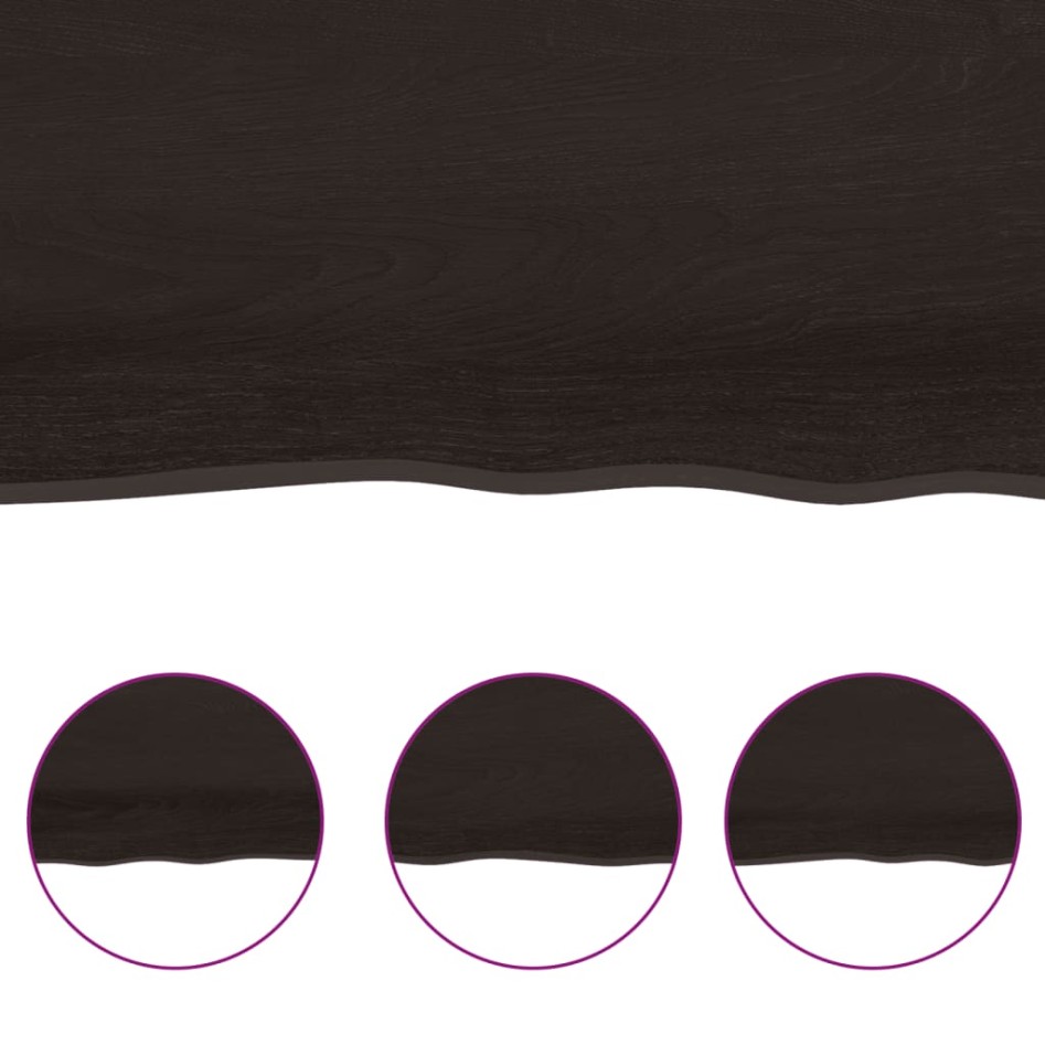 Encimera de baño madera tratada marrón oscuro 100x40x(2-4)