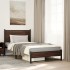 Estructura de cama sin colchón metal marrón roble 100x190