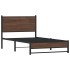 Estructura de cama sin colchón metal marrón roble 100x190