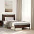 Estructura de cama sin colchón metal marrón roble 100x200