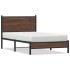 Estructura de cama sin colchón metal marrón roble 100x200