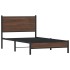 Estructura de cama sin colchón metal marrón roble 100x200
