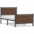 Estructura de cama sin colchón metal marrón roble 90x190