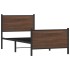 Estructura de cama sin colchón metal marrón roble 90x190