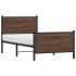 Estructura de cama sin colchón metal marrón roble 90x190