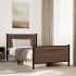 Estructura de cama sin colchón metal marrón roble 100x190