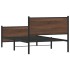 Estructura de cama sin colchón metal marrón roble 100x190
